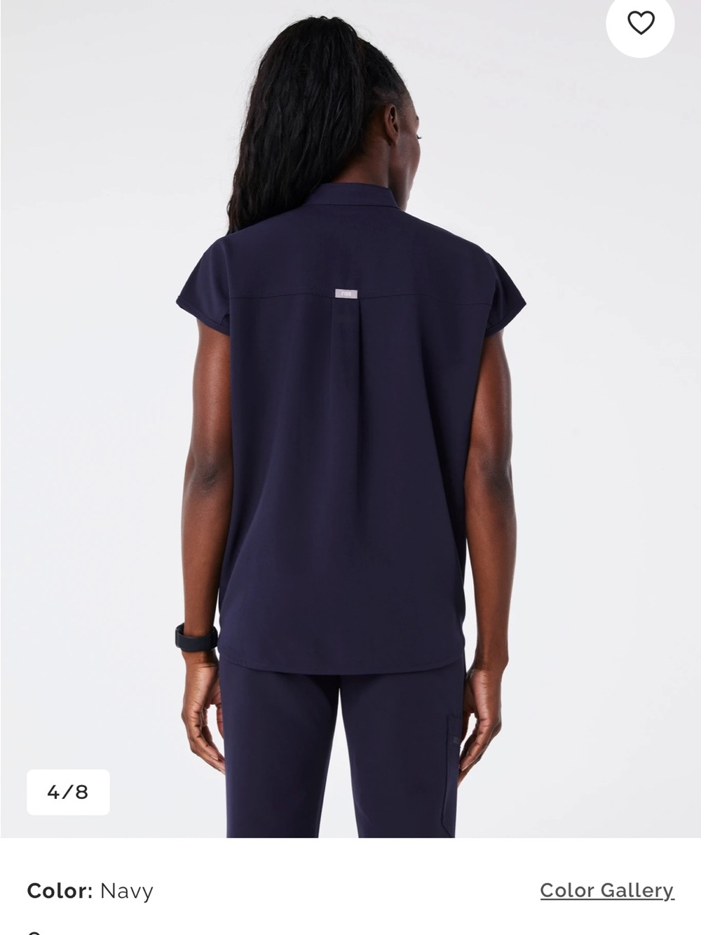 FIGS Oversized Scrub Top in Navy Blue - Picture 9 of 9